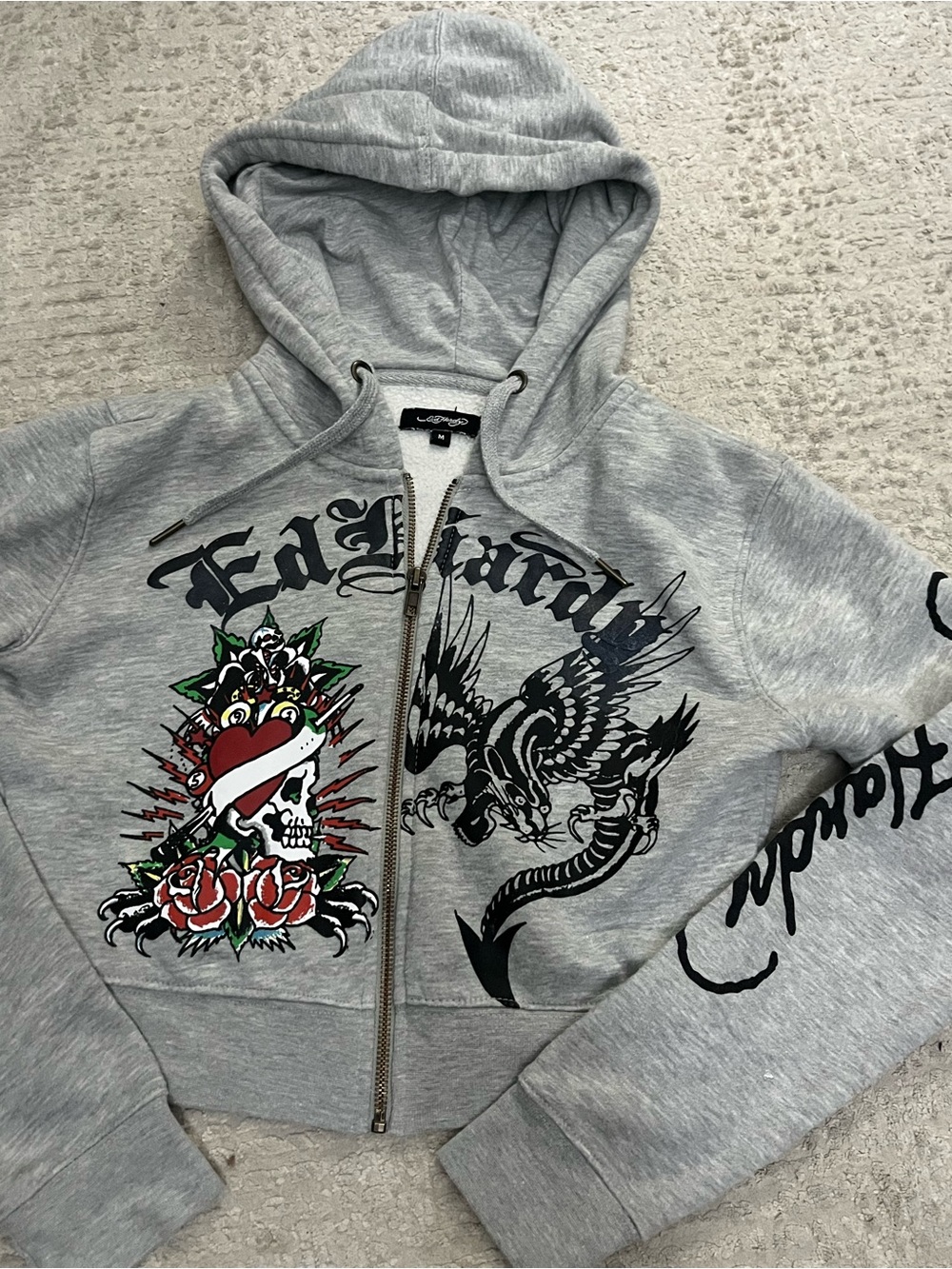 Ed Hardy Cropped Zip Up Hoodie